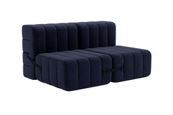 Canapea lana albastru inchis, 2, 3 locuri, modulara, Dama
