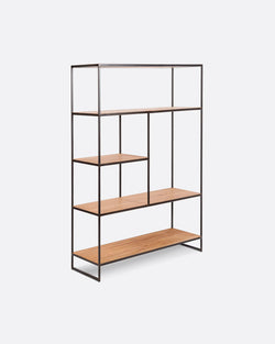 Biblioteca lemn solid tec, metal OneTwo Large