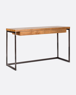 Birou lemn masiv teak metal, tHREE