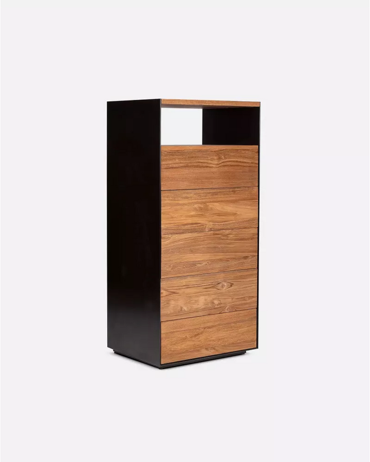 Comoda inalta 5 sertare, lemn masiv teak, Geox