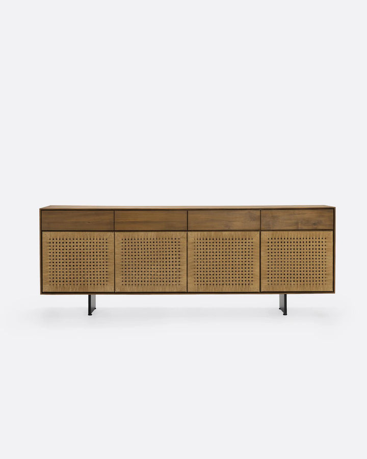 Comoda lemn solid tec, 4 usi Cora