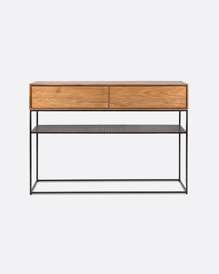Consola lemn masiv teak, metal Onetwo