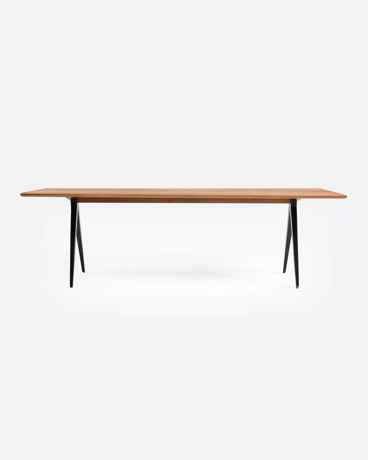 Masa dining lemn masiv tec, metal Liku