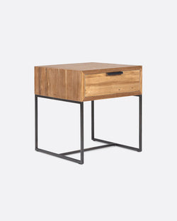 Noptiera lemn masiv teak, metal Banjar