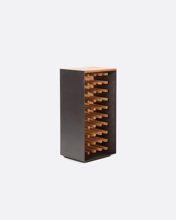 Raft vinuri lemn solid tec, metal Wine