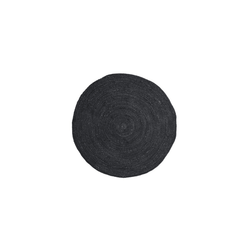 Covor iută negru, Ø 120 cm