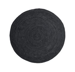 Covor iută negru, Ø 220 cm