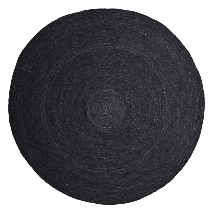 Covor iută negru, Ø 280 cm