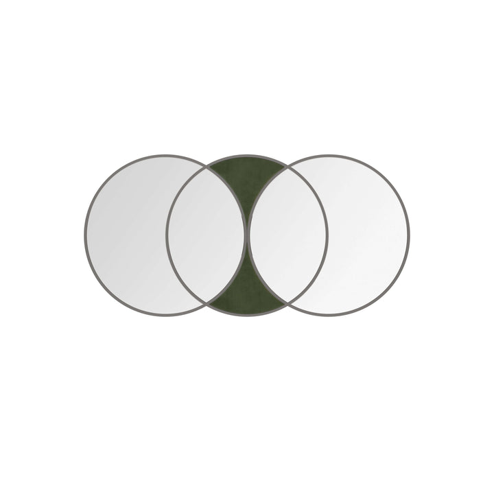 Oglinda structura inox si catifea verde inchis, Sienna